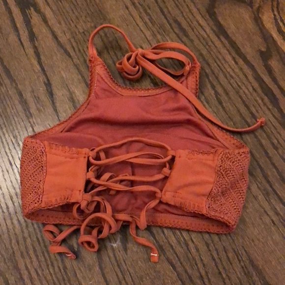 orange crochet halter bikini top - Picture 2 of 3